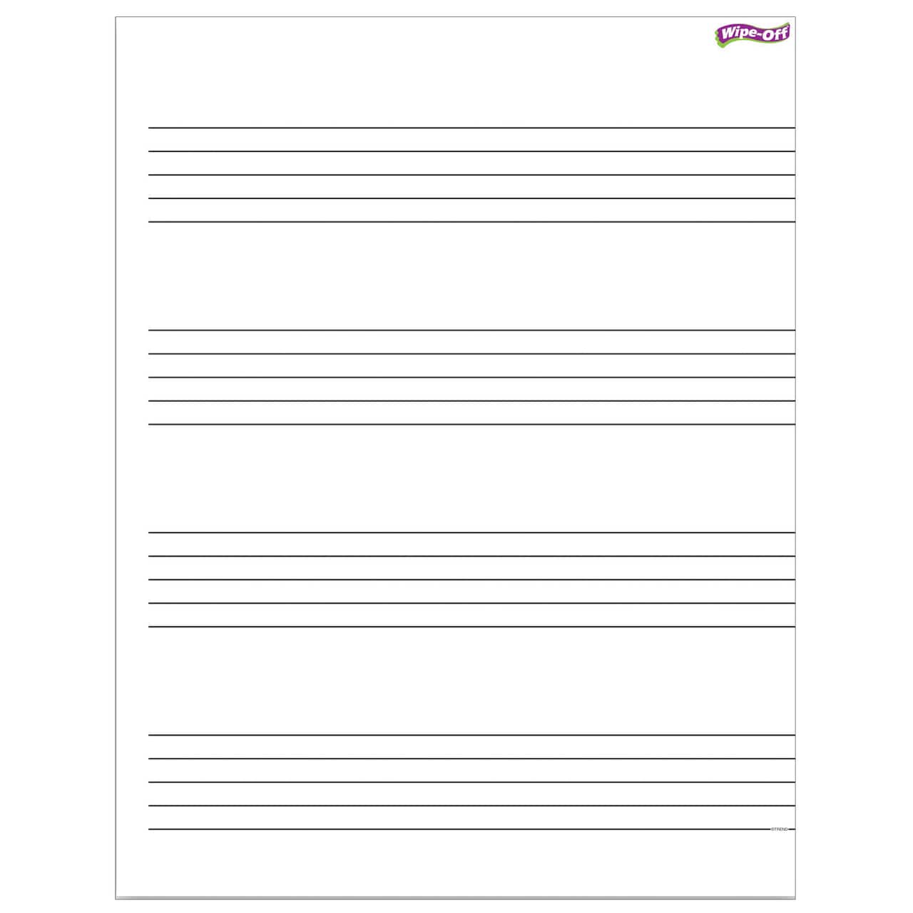 Music Staff Paper Wipe-Off® Chart, 17" x 22", 6 Pack